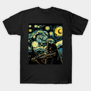 Cat Starry Night Astro Nomadic T-Shirt